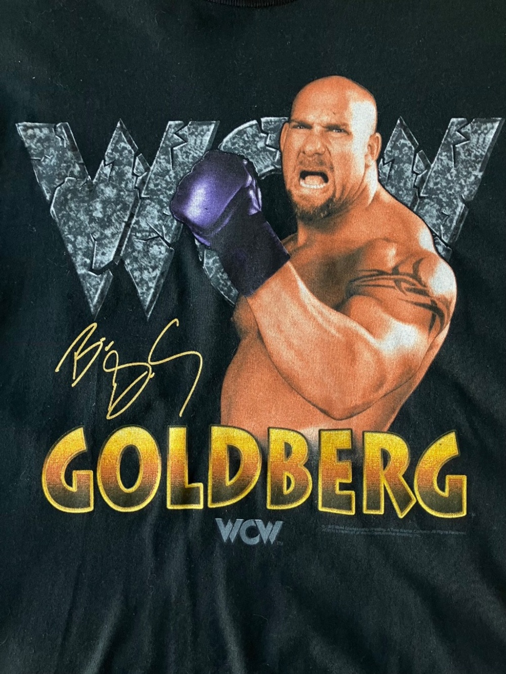 Vintage Deadstock 90s WCW / WWE Goldberg Tultex Black Tee Size XL - Picture 2 of 5